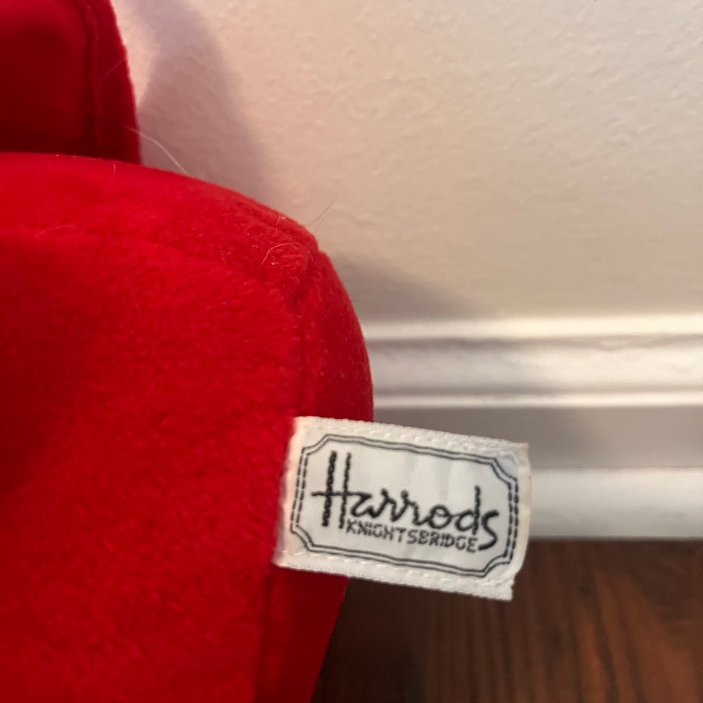 Vintage Harrods Plush Bear in Vibrant Red - Picture 4 of 5